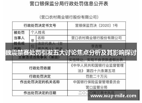 魏震禁赛处罚引发五大讨论焦点分析及其影响探讨