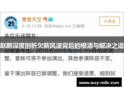 赵鹏深度剖析欠薪风波背后的根源与解决之道