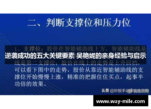 逆袭成功的五大关键要素 吴艳妮的亲身经验与启示 逆袭成功的五大关键要素 吴艳妮的亲身经验与启示